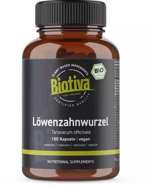 Löwenzahnwurzel Bio (150 Kapseln) Biotiva (182,80 EUR/kg)