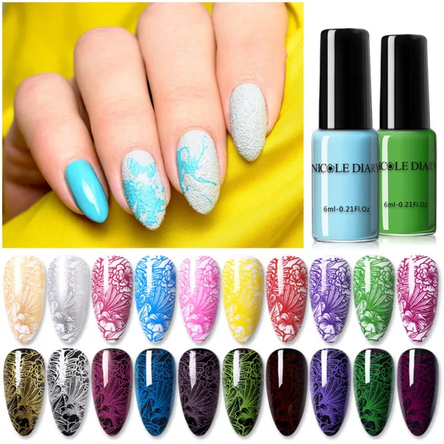 NICOLE DIARY 6ml Nail Art Stamping Polish Colorful Printing Varnish DIY Design