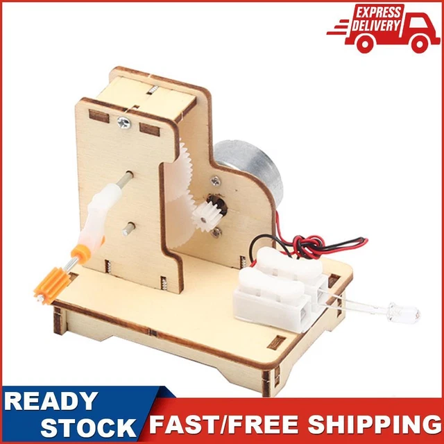 KIDS DIY WOODEN Hand Cranked Generator Toy Science Experiment Model ...