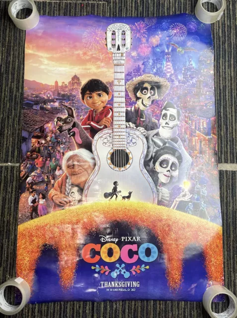 Disney Pixar COCO MOVIE 27”x40” POSTER Double Sided ORIGINAL FINAL 2017 USA