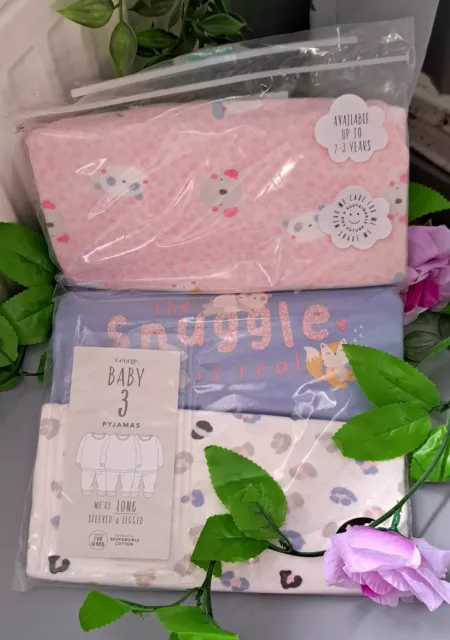 Baby Girl 0-3 Months BNWT George 6 Piece Pyjama Set