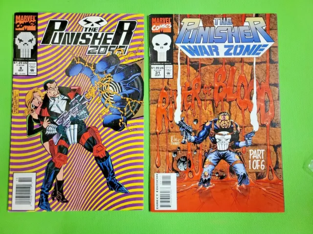 Lot of 2 PUNISHER WAR ZONE #31 2099 #9 Comic Books 1994 Both NM BIG Pics