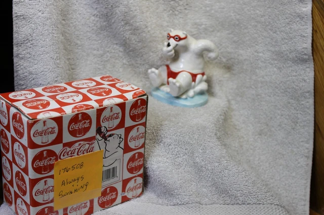 Vintage COCA COLA Polar Bear Figurine “Always Swimming”#176508 dated 1996