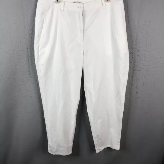 Eileen Fisher Jeans Womens 12 White Ankle Organic Cotton Hemp Stretch NEW