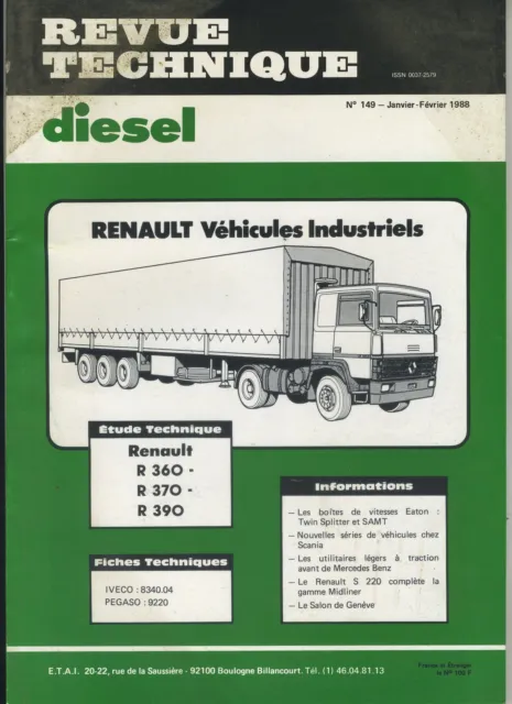 (1B)Revue Technique Diesel Renault R360 - R370  R390 / Pegaso 9220/ Iveco 834004