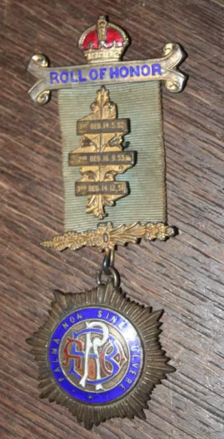 Freimaurer Medaille - ROLL OF HONOR - Airedale Lodge 909 / 1962