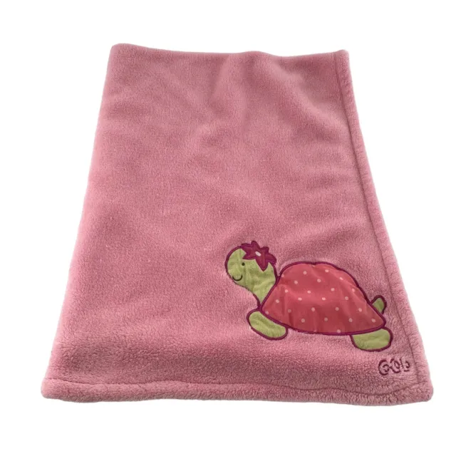 Cocalo Baby Balnket Pink Plush Turtle Retired Nursery Swaddle 30x40 Fleece Soft