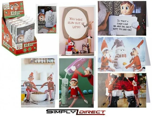 Photo Adult Elf Christmas Cards with Envelopes Pack of 6 - 500146