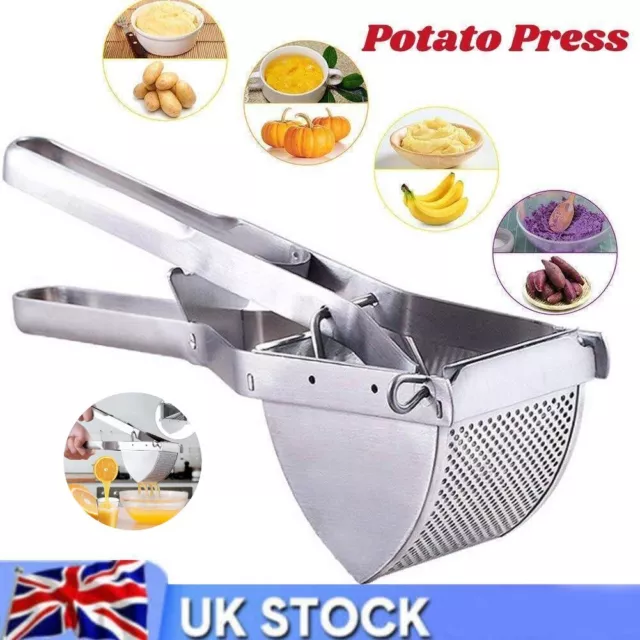 Heavy Duty Steel Potato Ricer Puree Masher Juicer Vegetable Fruit Press Maker