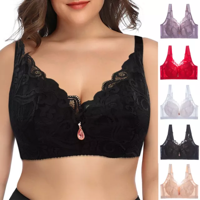LARGE BOOBS WOMENS Bras Lace Back Front Closure Brassiere Sexy Lingerie  Bralette £7.19 - PicClick UK