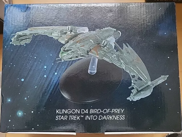 NEW Eaglemoss Star Trek XL Klingon D4 Bird of Prey Into Darkness. Free Postage