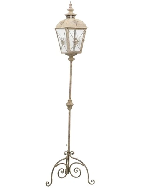 STANDLATERNE LATERNE GARTENDEKO METALL WINDLICHT 1,80m HOCH ANTIK STIL NEU
