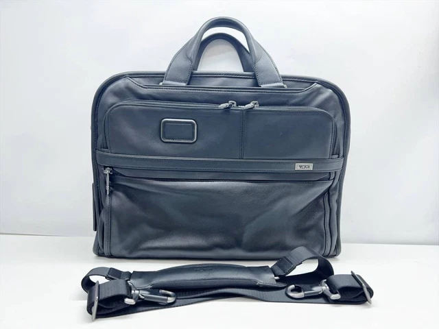 TUMI Alpha 3 Organizer Portfolio Brief Business Bag Full Leather 117319 #Y164