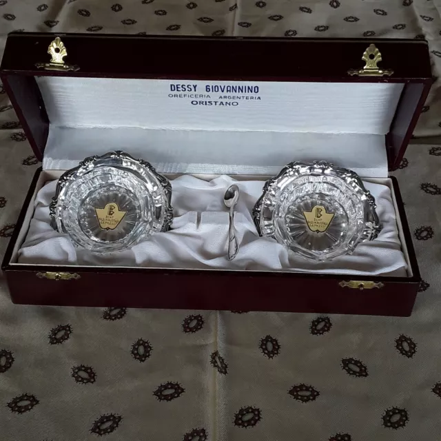Set Sale e Pepe Argento 800 e Cristallo Echt Bleikristal Gepreisst 24% Piombo