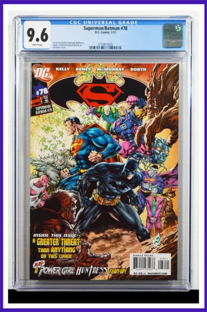 Superman Batman #78 CGC Graded 9.6 DC January 2011 White Pages Comic Book.