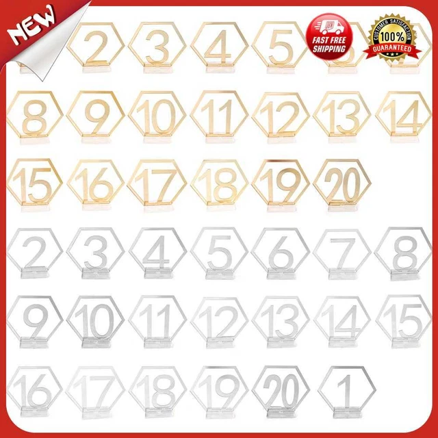 es Hexagon Table Number Signs for Wedding Party Desktop Decoration Table Seat Ca