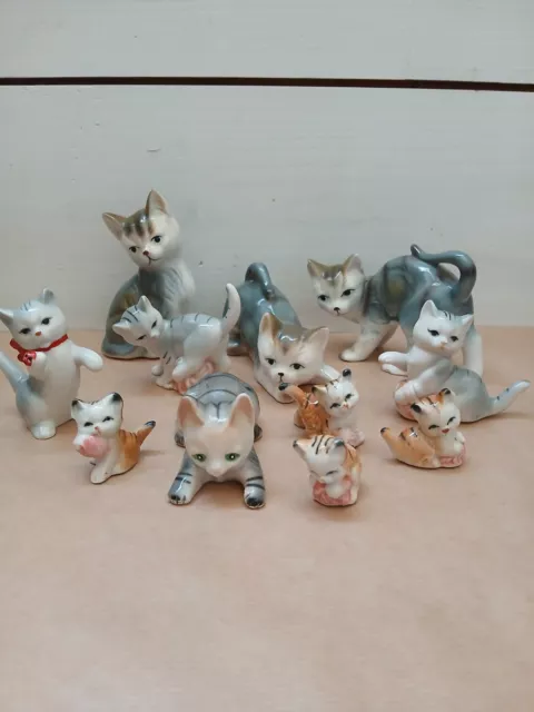 Lot/11 Chats 🐱/Porcelaine/Tailles & Modèles Différents/Décoration/Vintage