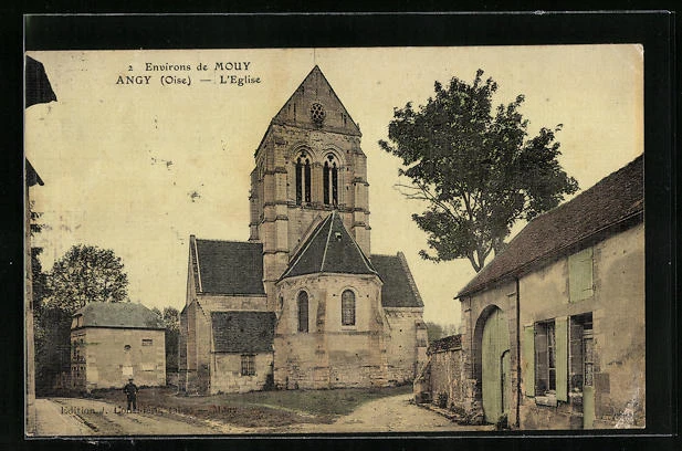 CPA Angy, L´Eglise 1913