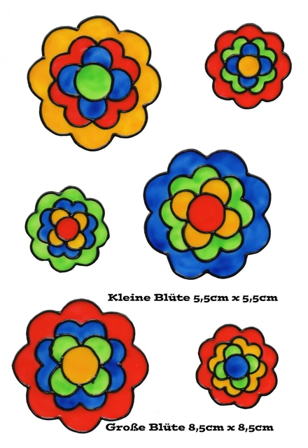 Window Color Bild Fensterbild Aufkleber  " 6 Blumen     " 277
