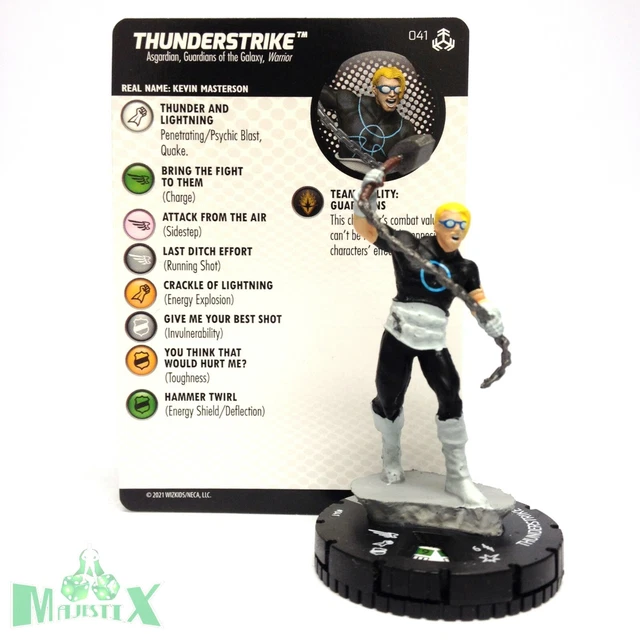 Heroclix Avengers War of the Realms set Thunderstrike #041 Rare figure w/card!