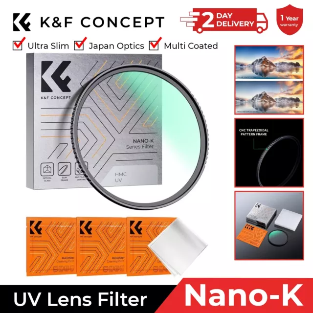 K&F Concept MC UV Lens Filter Protection 37-82mm Ultra Slim K Series For Camera