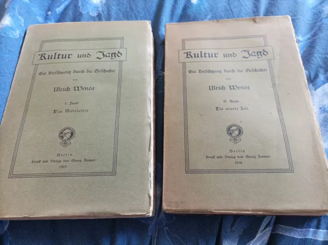 wendt kultur und Jagd 2 Bände 1907/08