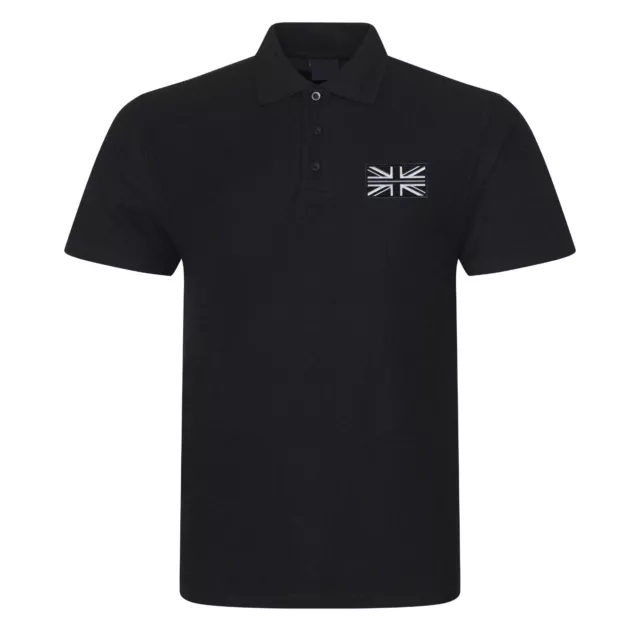 PRISON SERVICE THIN Grey Line Union Jack Embroidered Men's Polo Shirt £ ...