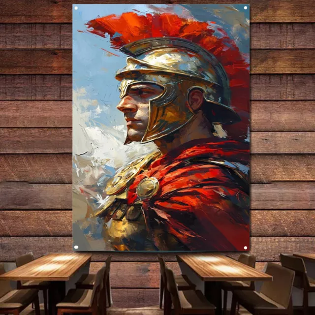 Ancient Greek Spartan Warriors Poster Wall Hanging Flag Retro Canvas Painting A1