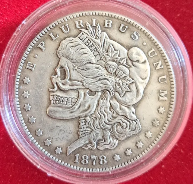 1878 CC Wanderer Skull Hard To Find Carson City Morgan Dollar Hobo Coin Souvenir
