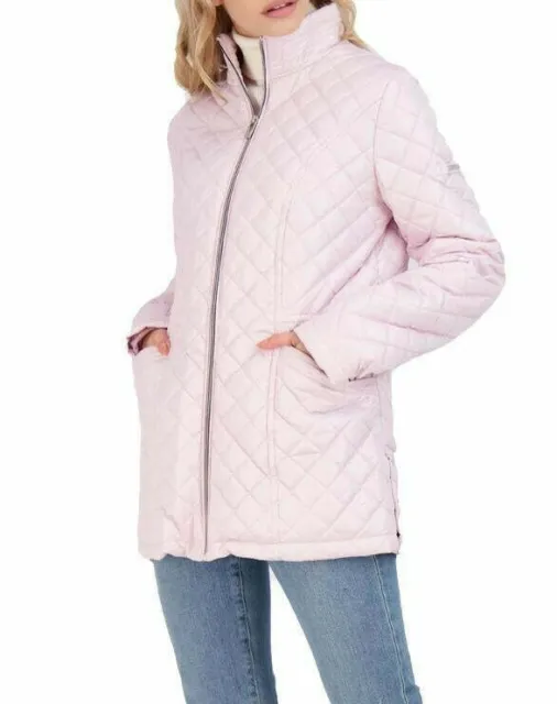 NWT VIA SPIGA Stand Collar Quilted Jacket lilac