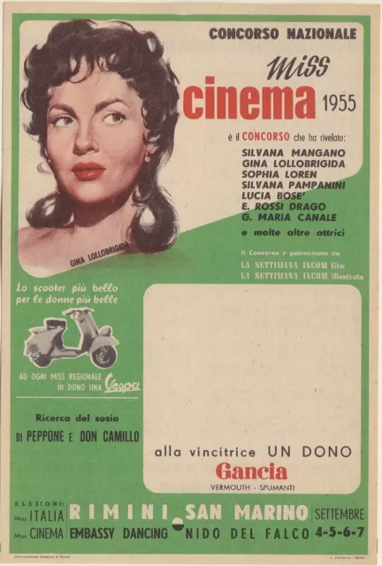 SAN MARINO - Documenti - Cartoncino Pubblicitario Concorso Nazionale Miss CINEMA