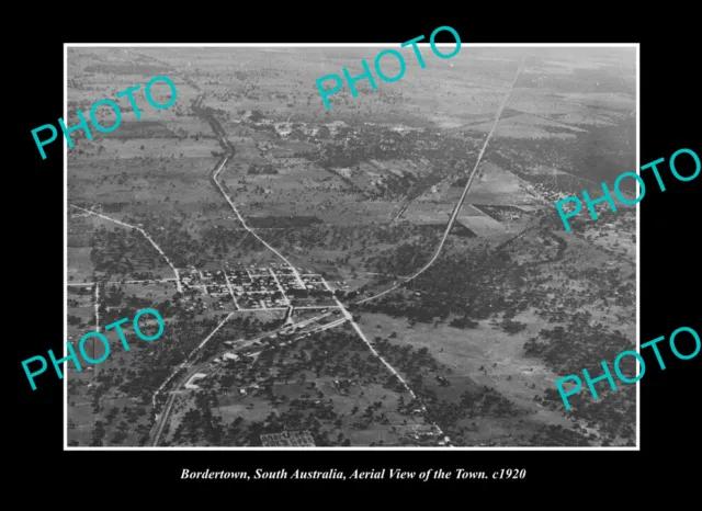 OLD LARGE HISTORIC PHOTO BORDERTOWN SOUTH AUSTRALIA AERIAL VIEW OF TOWN c1920