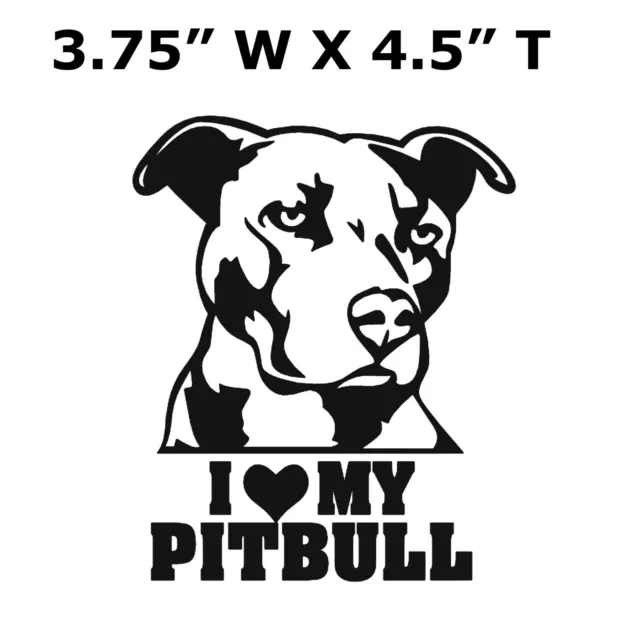 I Love My Pitbull - Car Truck Window Bumper Sticker Decal Canine Pet Dog Breed