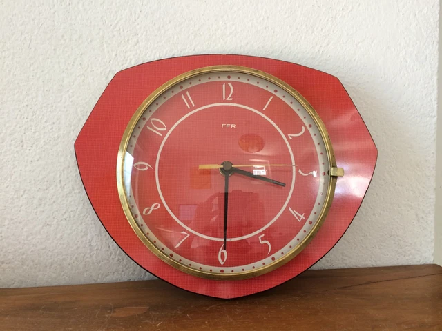 HORLOGE PENDULE FORMICA asymétrique JAPY Vintage An 50's 60's EUR 34,90 - FR
