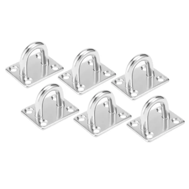 304 Acier Inox 8mm Épais Anneau Voile Ombre Pad Oeil Plaque Bateau Gréement 6pcs