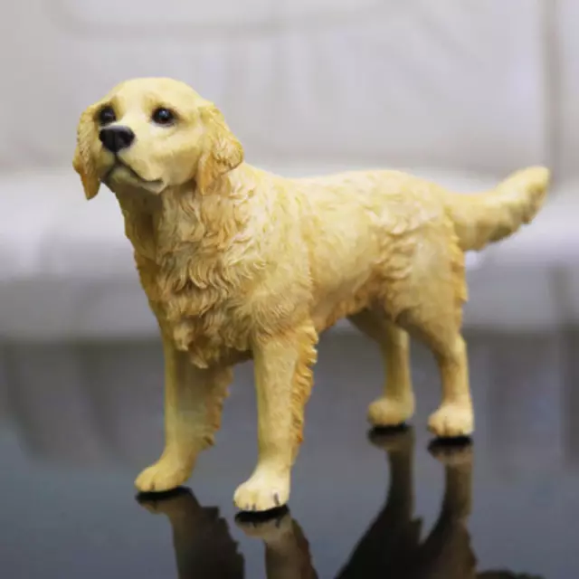 7.4" Resin MINI Golden Retriever Dog Hand Painted model Statue Pet Lovers Gift