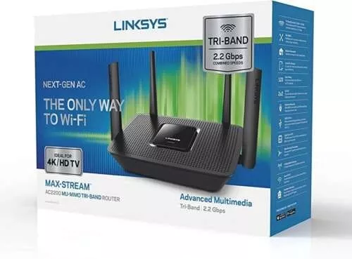 Linksys EA8300 4K Max-Stream AC2200 Tri-Band Wi-Fi Router BRAND NEW SEALED BOX
