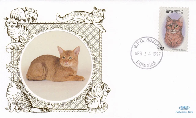 (99055) Dominica Benham Cats FDC 1997