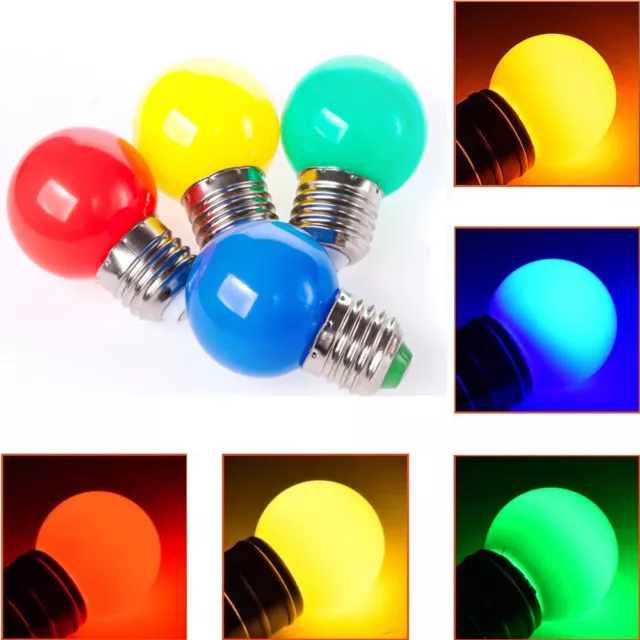 Colored 2W LED G45 Mini Globe Light Bulbs Plastic Shell Golf Ball for Table Lamp
