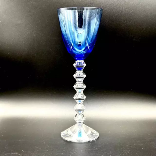 Baccarat Vega Fortissimo Crystal Wine Glass Light Blue with Box Elegant Gift