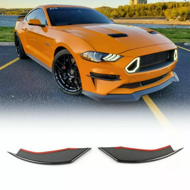 Carbon Fiber ABS Front Fog Light Lamp Cover Trim For Ford Mustang 2018+ 2PCS