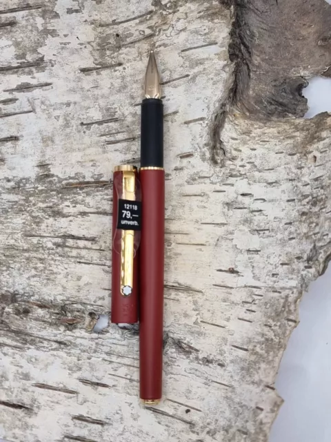 Vintage Montblanc Füllfederhalter Noblesse Slimline Bordeaux Feder F SELTEN!