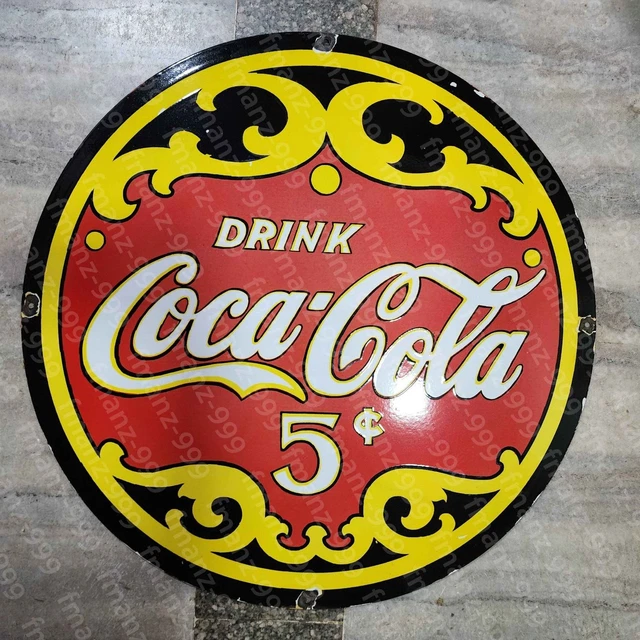 Coca-Cola Porcelain Enamel Sign 30 Inches Round