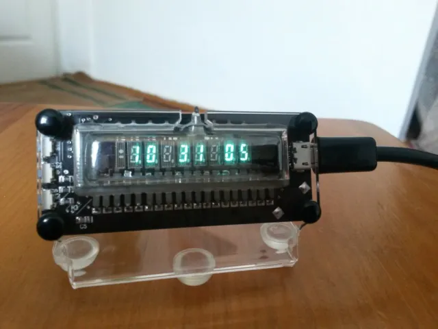 extra small VFD tube clock IV-28 nixie era vintage desk clock video