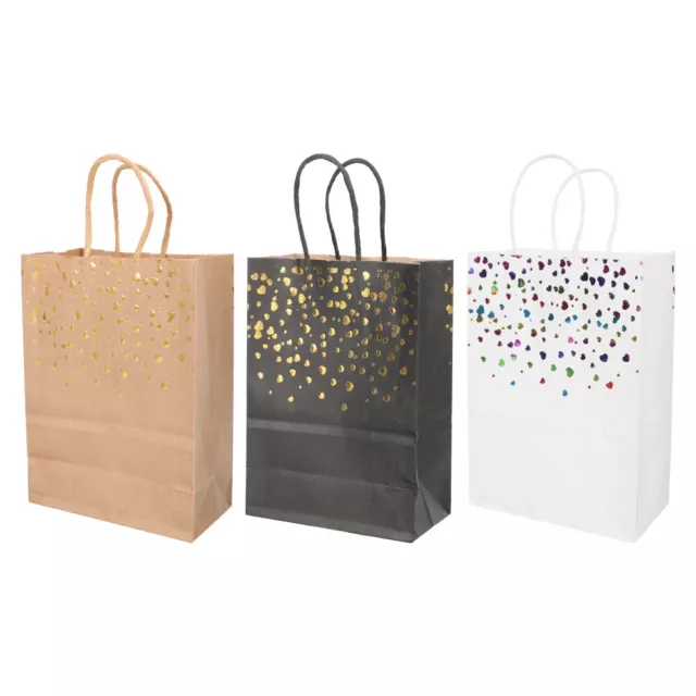 24 Pcs Gift Bags Small Size Paper Party Favor Hot Stamping Tote Kraft