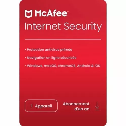 McAfee Antivirus 2024 - 1 Appareil - Licence - 1 An - Envoi rapide !