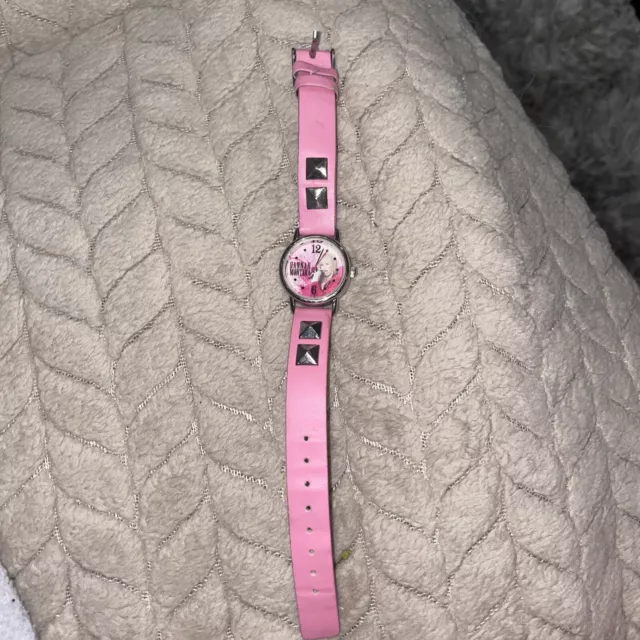 Hannah Montana Rock Star Glam Watch Pink Leather Strap Needs Battery