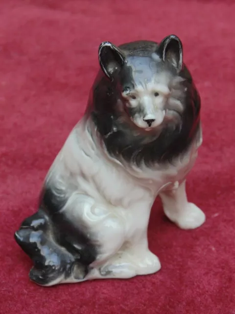 magnifique ancien chien en porcelaine meissen ? allemagne n°9076