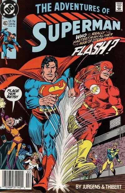 ADVENTURES OF SUPERMAN #463 F/VF, Flash Race, Direct DC Comics 1990 Stock Image
