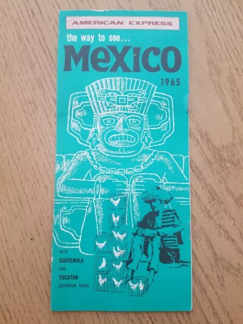 VTG 1965 American Express Tours Mexico Package Travel Pricing Itinerary Brochure